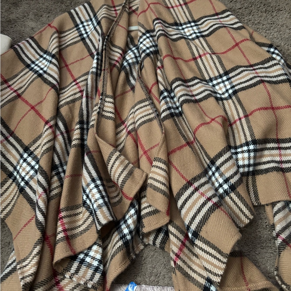 Plaid Tan and Black Scarf